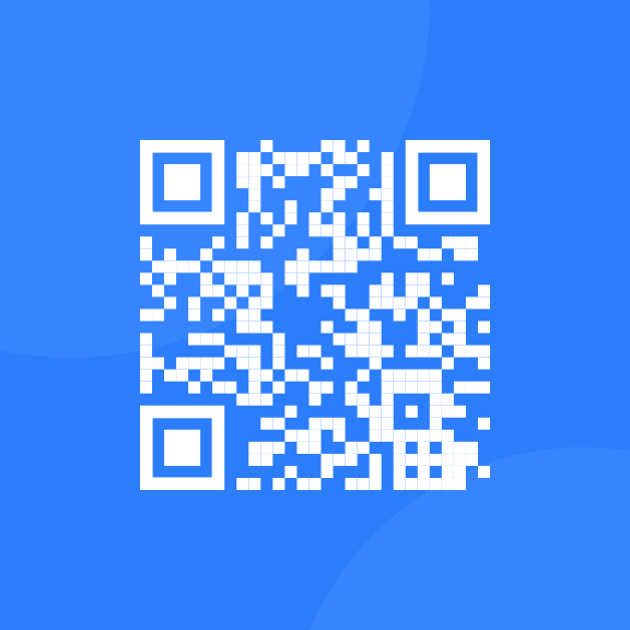 qr-code with a blue background